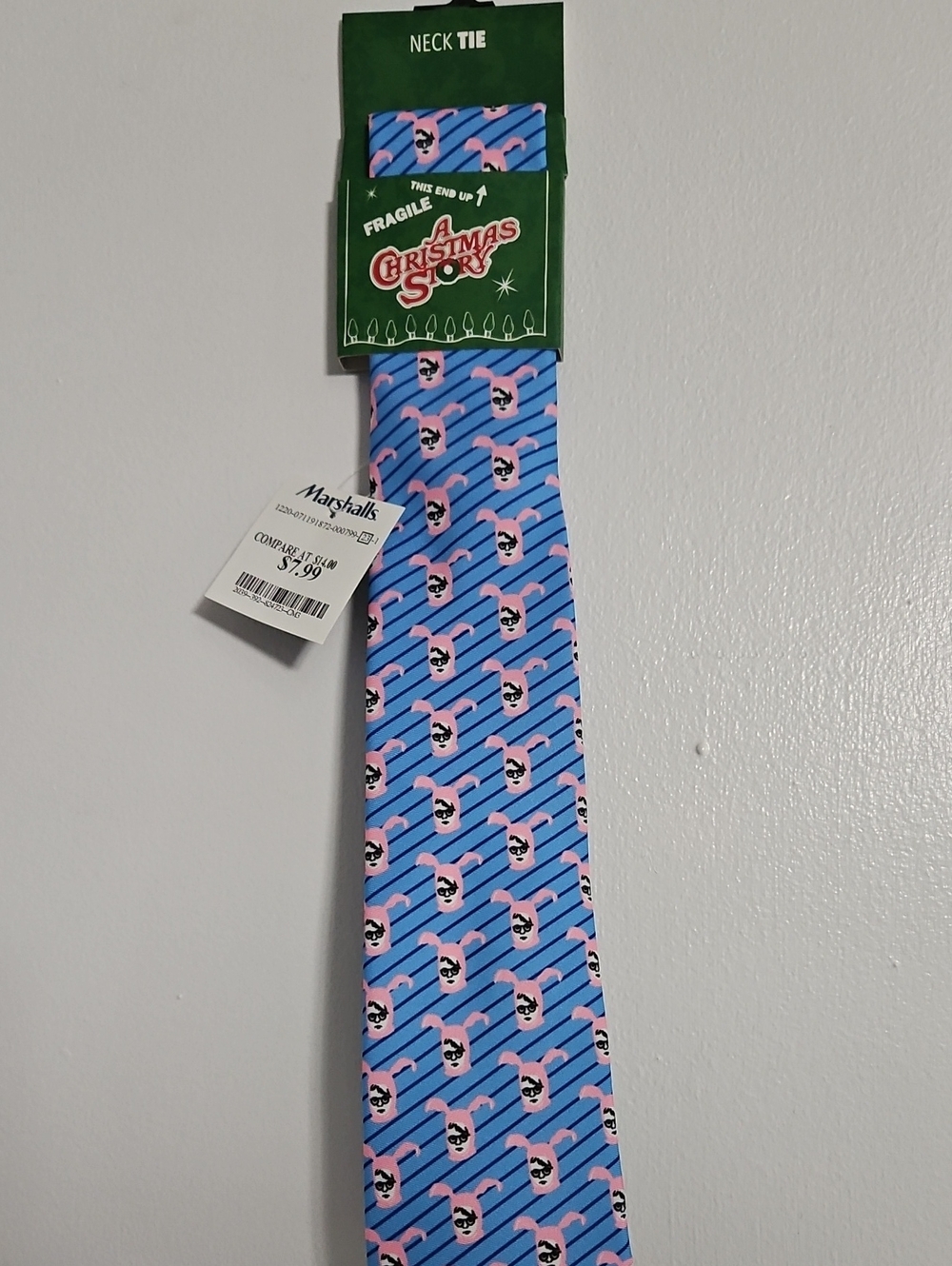 Marshalls Blue and Pink A Christmas Story Novelty Neck Tie
